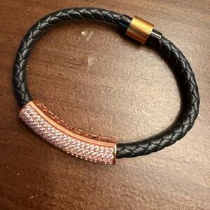 Chic Black and Rose Gold Bracelet
